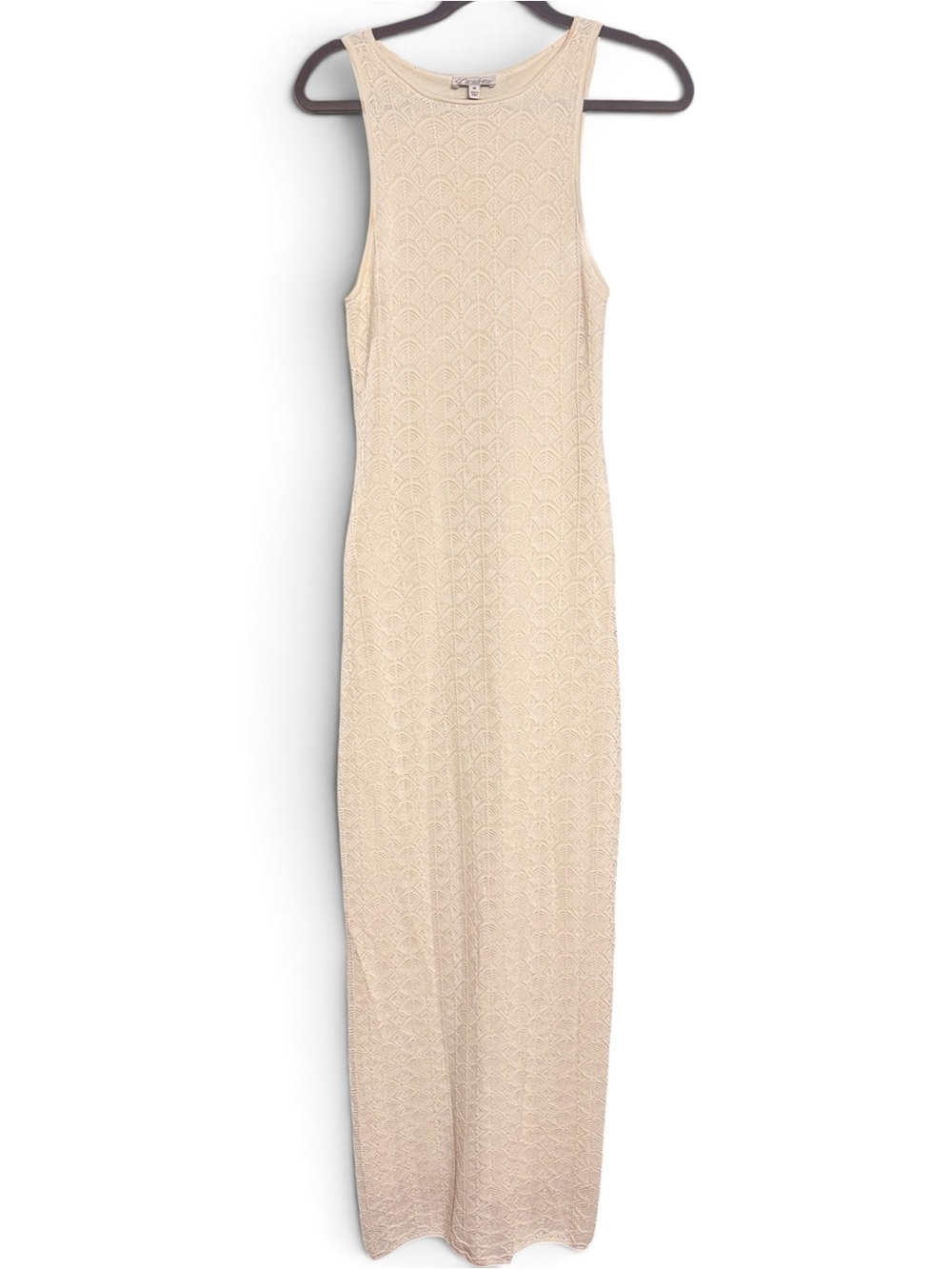 L’Academie REVOLVE Ivory Crochet Knit Maxi Dress Size M